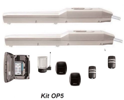 Kit complet Optimo OP5 LIFE :Automatisme pour portails à battants à vérins course de 500 mm